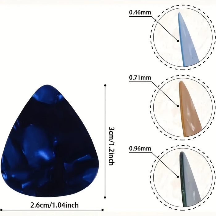 100 Mixed Colour Guitar Picks Assorted Sizes