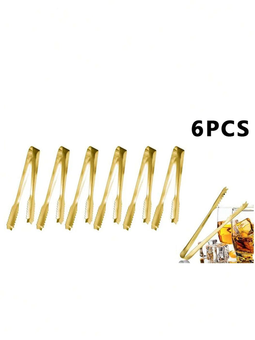 6 / 12 Piece Stainless Steel Ice Tongs For Tea Coffee Desserts