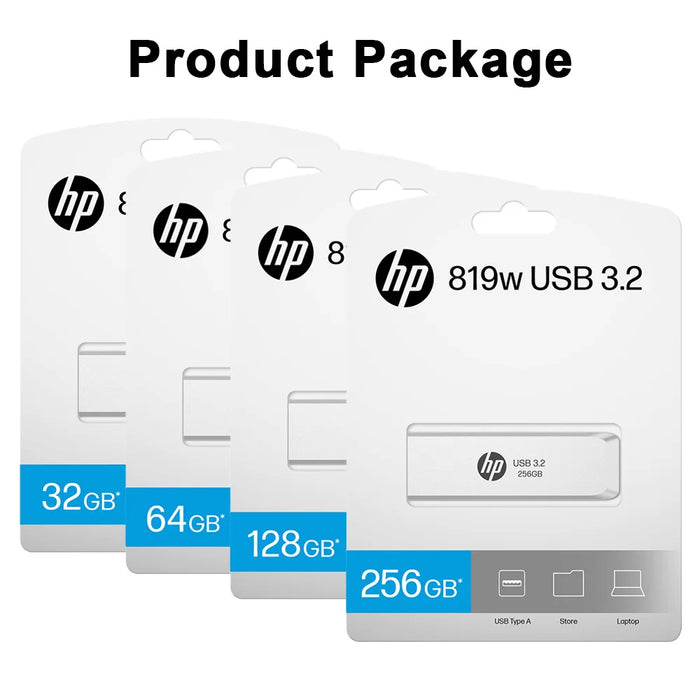 HP High Speed Usb3.2 Flash Drive 256gb 128gb 64gb 32gb Metal Pen Drive For Creative Car Music
