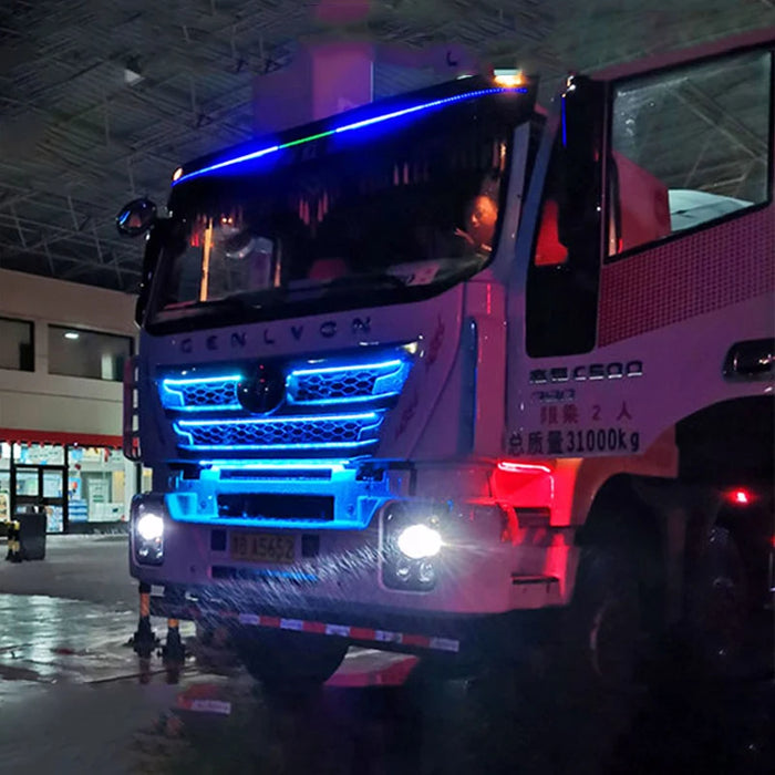 24V Truck Led Ambient Light Strip Colourful Flashing For Night Driving Safety