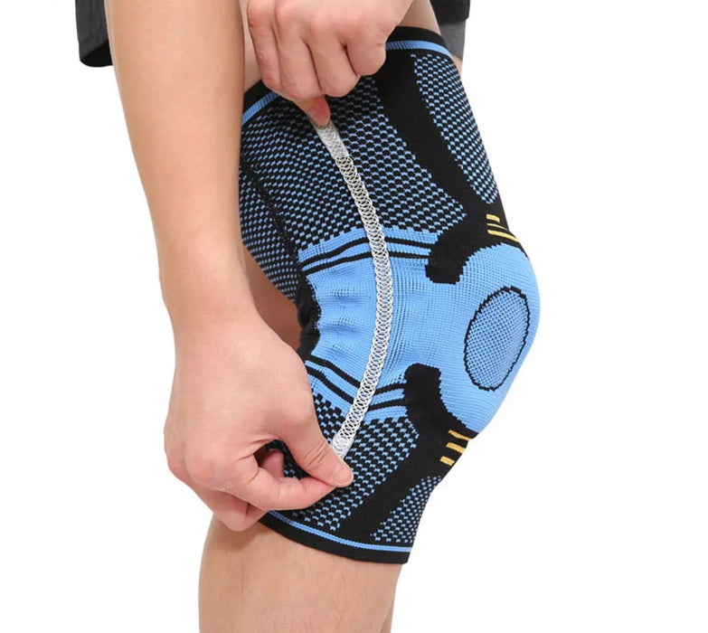 Pair of Silicon Padded Knee Pads For Basketball & Running Meniscus & Patella Support Brace