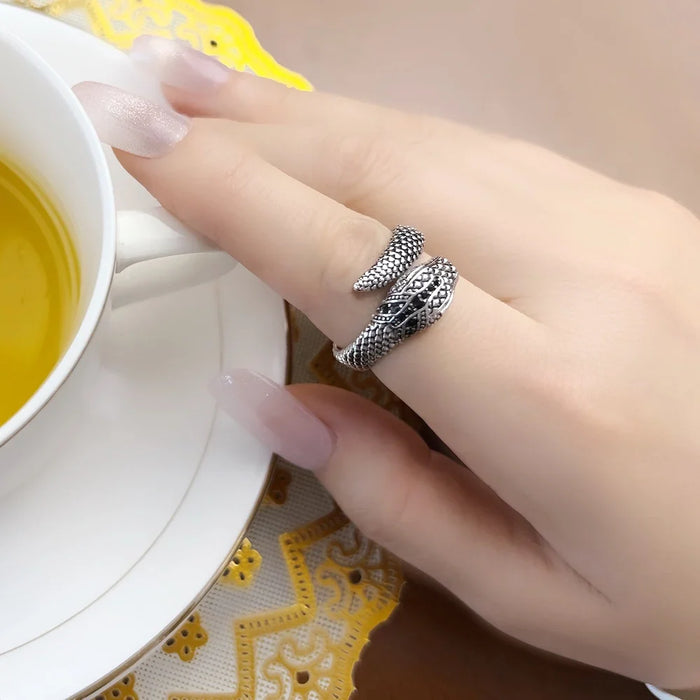 925 Sterling Silver Snake Ring Europe Style Glam Fashion For Women
