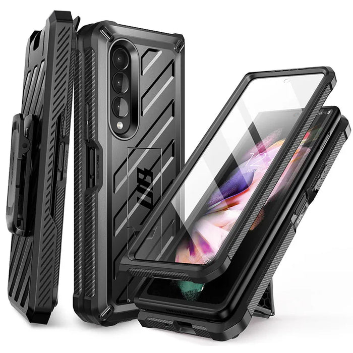 For Samsung Galaxy Z Fold 3 5G 2021 Ub Rugged Belt Clip Shockproof Protective Case With Built-In Screen Protector