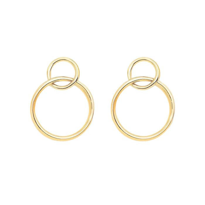 925 Sterling Silver Simple Circles Earrings Fine Jewelry For Women Autumn Collection