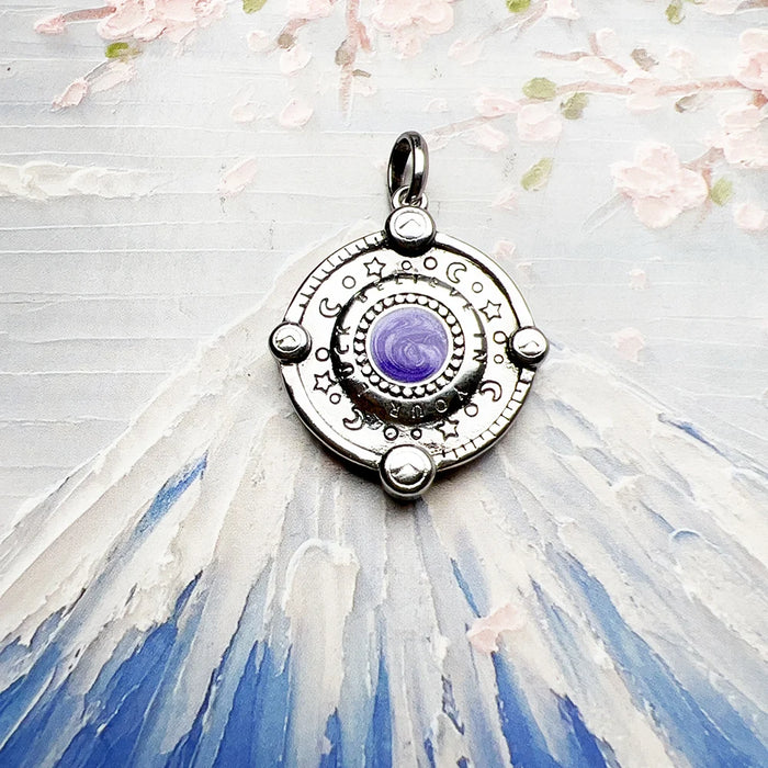 925 Sterling Silver Boho Soul Eye Star Half Moon Pendant European Style Accessory For Women