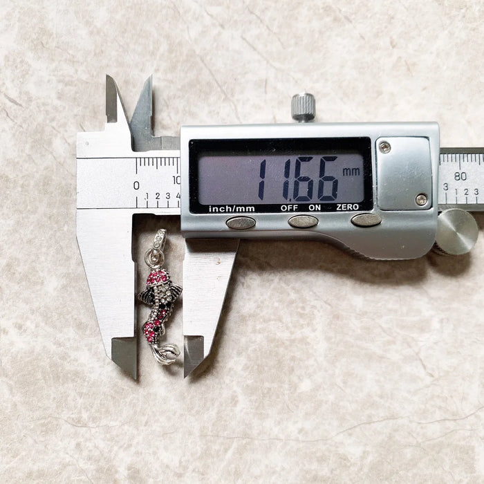 925 Sterling Silver Red Koi Fish Pendant Fashion Jewelry For Women