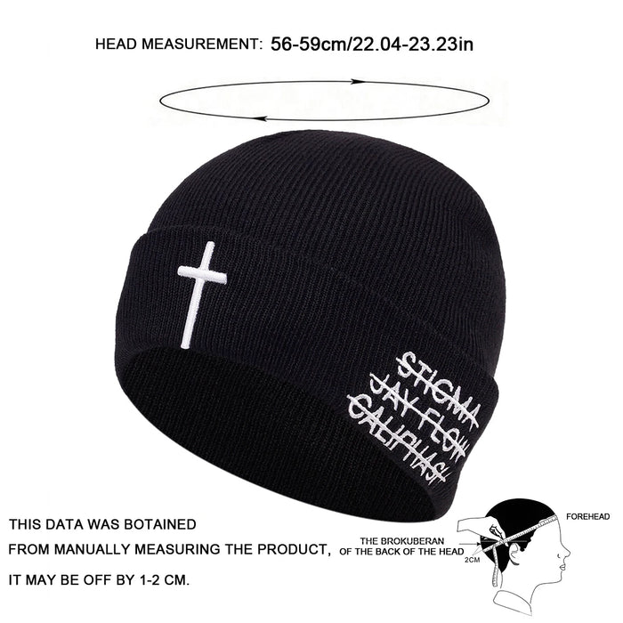 Embroidered Unisex Beanie For Autumn / Winter Hip Hop Cap For Women / Men