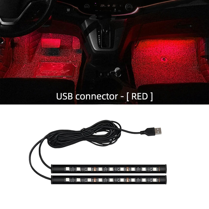 Usb Neon 18 Led Car Interior Foot Light Universal Auto Atmosphere Lamp
