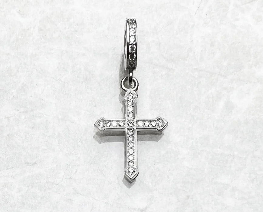 925 Sterling Silver Vintage Cross Pendant With Zircon Women & Men Gift