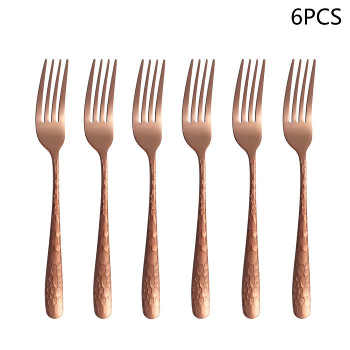 4 / 6 / 16 / 24 Piece Stainless Steel Rose Gold Tableware Set