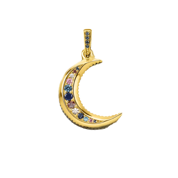 925 Sterling Silver Bohemian Moon Pendant Fashion Jewelry For Women