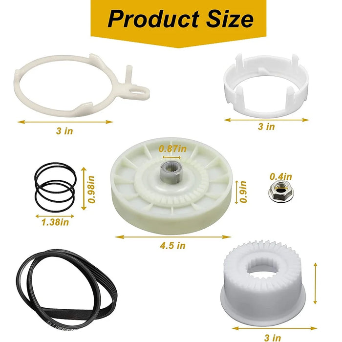 W10721967 Washer Pulley Clutch Kit W10006384 Washer Drive Belt For Whirlpool Kenmore Washer W10721967 W10006356 Ap5951296