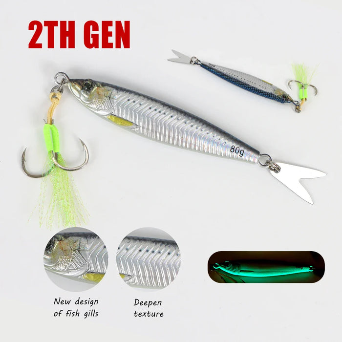 2024 3D Printed Fast Sinking Metal Jig Lure 20G To 80G