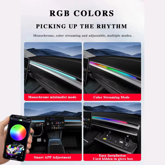 60S Auto Off Car Ambient Light For Tesla Model 3 Y S X