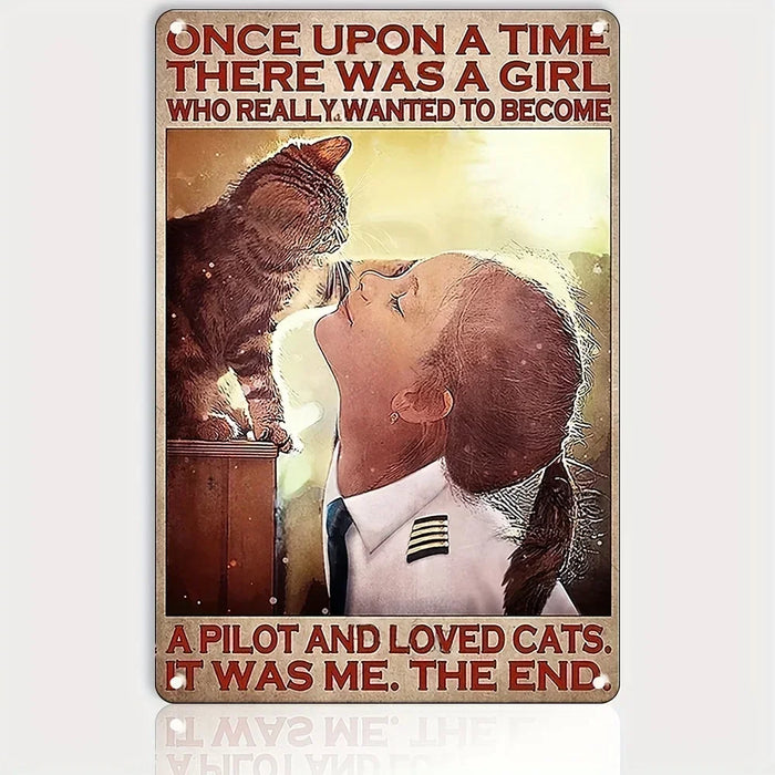 Black Cat Fishing Metal Sign For Home Or Office