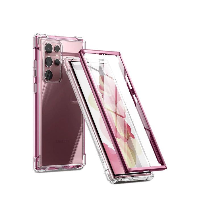 For Samsung Galaxy S22 Ultra Built In Screen Protector Hybrid Hard Shell Tpu Bumper Rugged Case