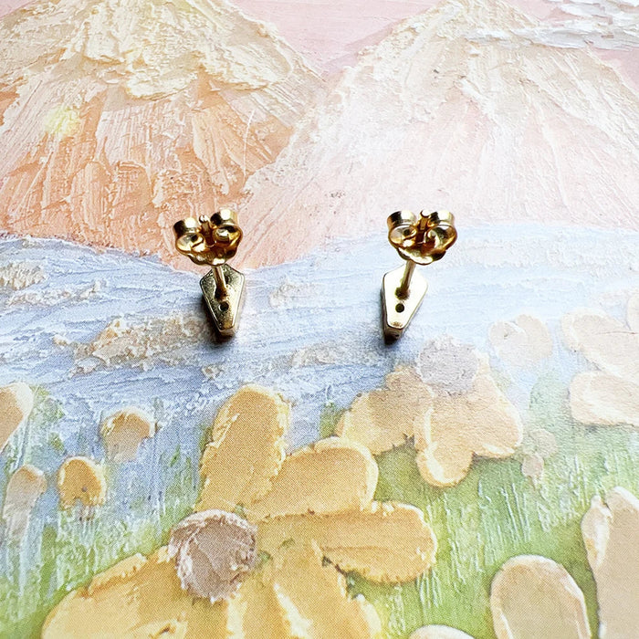 925 Sterling Silver Gold Plated Magic Stars Blue Stone Ear Stud New Vintage Gift