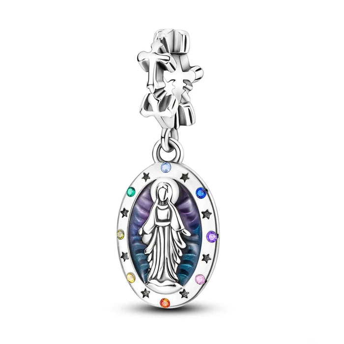 925 Sterling Silver Our Lady Of Mercy Pendant Fits Bracelet Diy Gift For Women