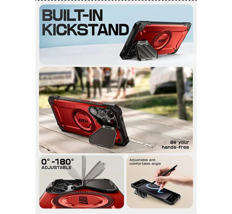 For Samsung Galaxy S25 Ub Mag Xt Heavy Duty Magnetic Case With Ultra Camera Cover Kickstand