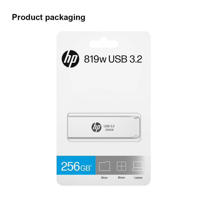 HP 64gb / 128gb / 256gb USB Flash Drive Push / Pull Design Metal Pendrive For Desktops / Laptops / Macbooks