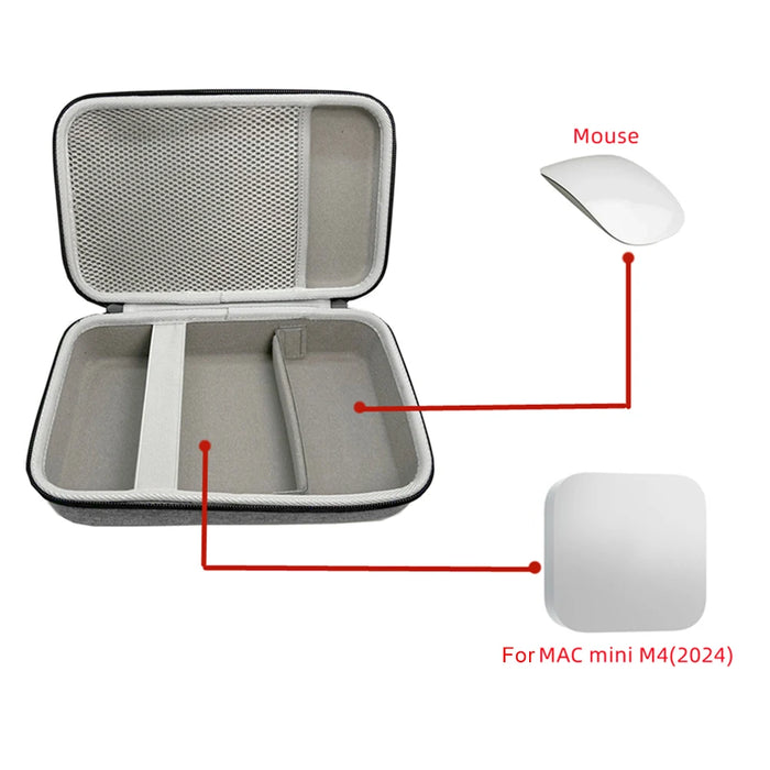 For Mac Mini M4 Hard Case Stronge Bag Waterproof Travel Carrying Case Anti-Scratch Mouse Power Cable Eva Bag For Mac Mini M4