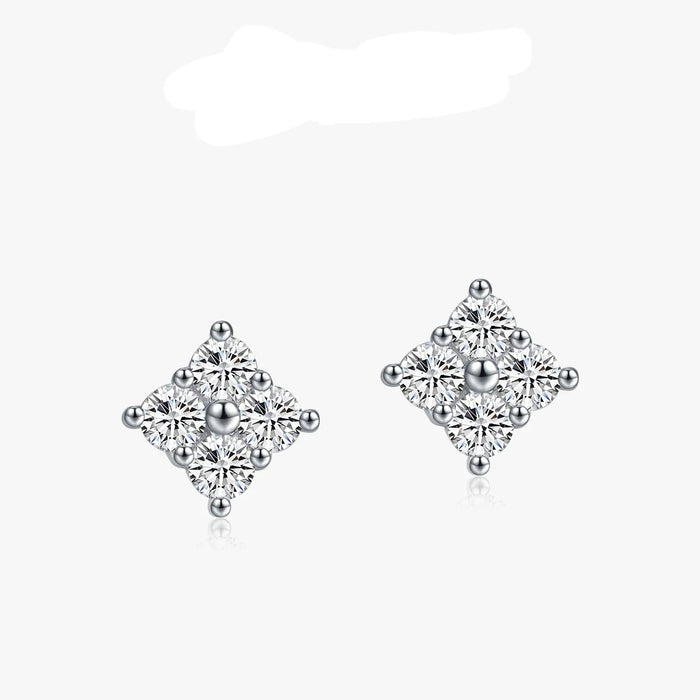 925 Sterling Silver Dazzling Moissanite Stud Earrings In