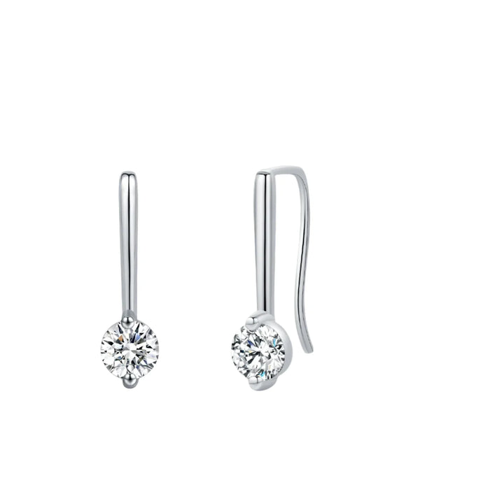 925 Sterling Silver Dazzling Dangle Moissanite Earrings