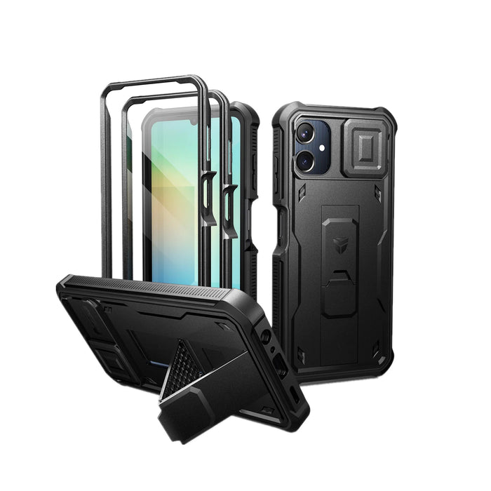 For Samsung Galaxy A06 6.7 Inch Heavy Duty Military Grade Shockproof Phone Case With Screen Protector Camera Case Kickstand