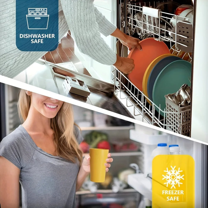 32 Piece Plastic Dinnerware Set For 8 Person Plates Bowls Cups