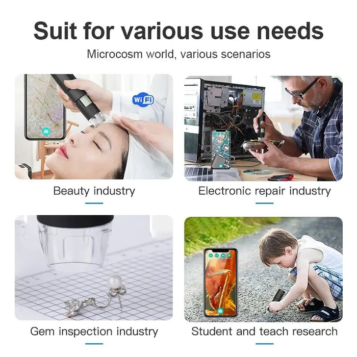 Flexible Stand Wifi Microscope 50x 1000x Magnification