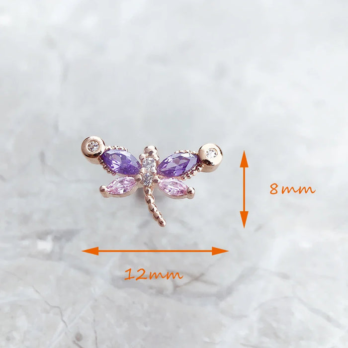 925 Sterling Silver Dragonfly Stud Earrings Summer 2023 Gift For Women