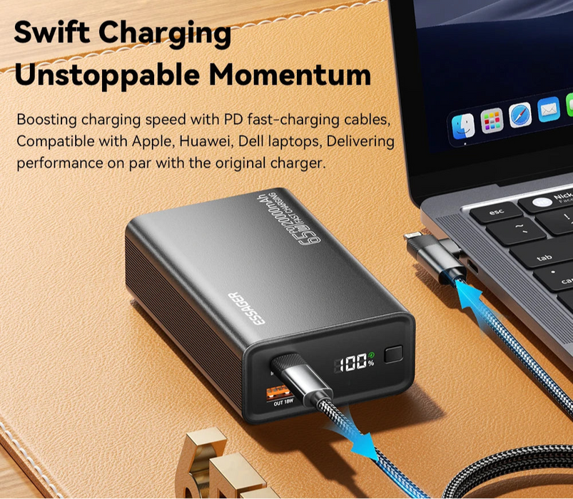 Power Bank 20000Mah Portable Pd 65W Fast Charging Mobile Phone External Battery Powerbank For Phone Laptop Tablet Mac
