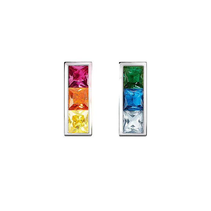 925 Sterling Silver Rainbow Stud Earrings