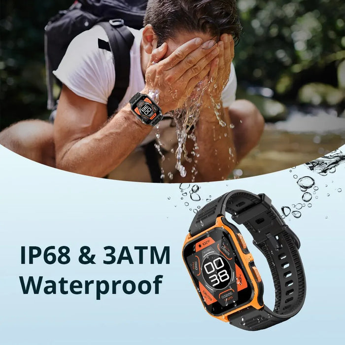 1.9 Inch Ip68 Waterproof Military Smartwatch For Android & Ios