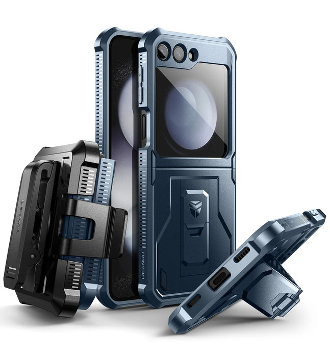 For Samsung Galaxy Z Flip 5 5G 2023 Belt Clip Rugged Shockproof Bumper Protective Holster Case With Foldable Kickstand