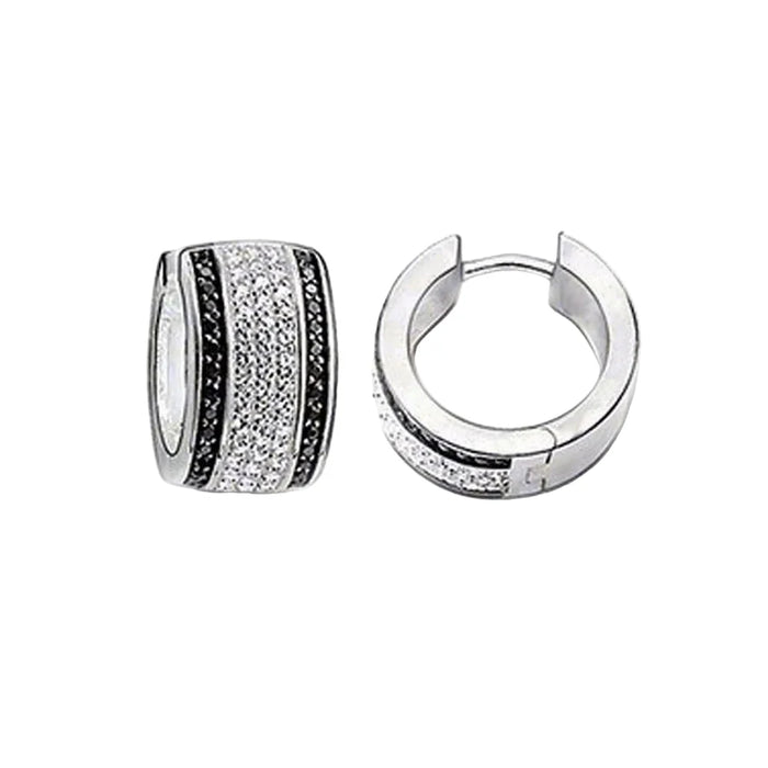 925 Sterling Silver Creole Hinged Hoop Earrings Europe Style Glam Jewelry For Women