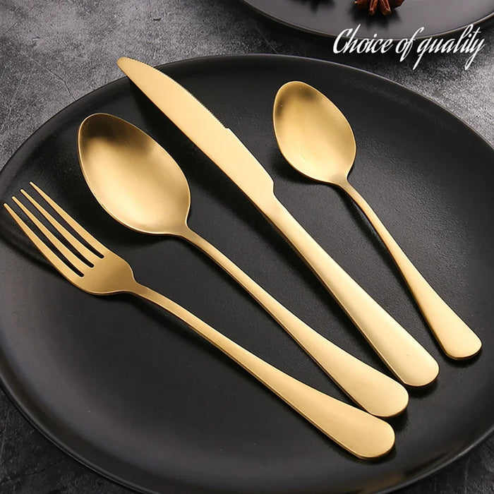 24 Piece Rainbow Stainless Steel Cutlery Set