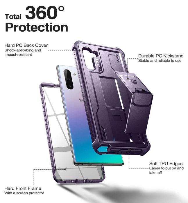 For Samsung Galaxy Note 10 Shockproof Heavy Military Grade Protection Case With Built-In Screen Protector Kickstand