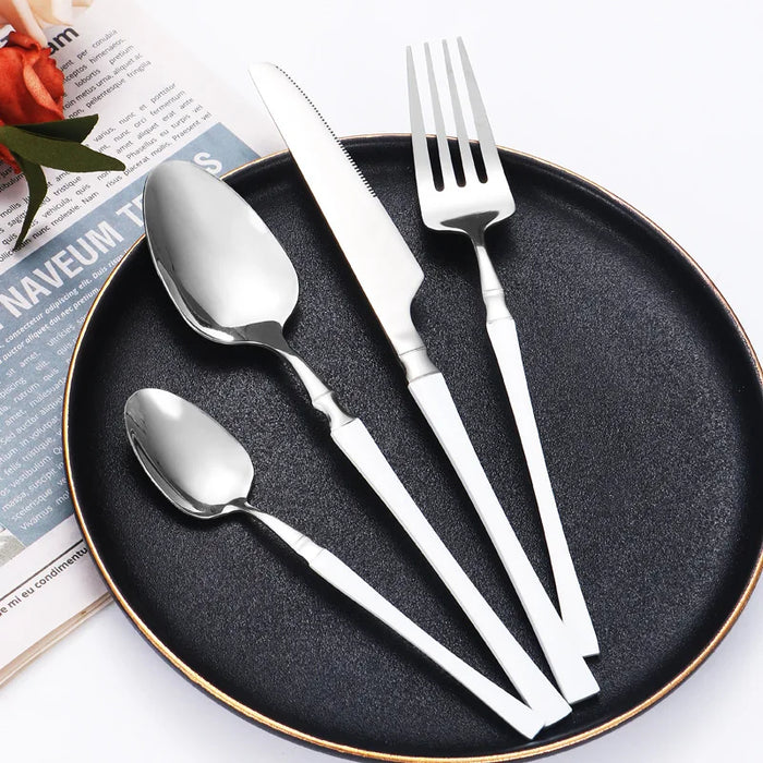 16 Piece Stainless Steel Tableware Set For Restaurants And Hotels