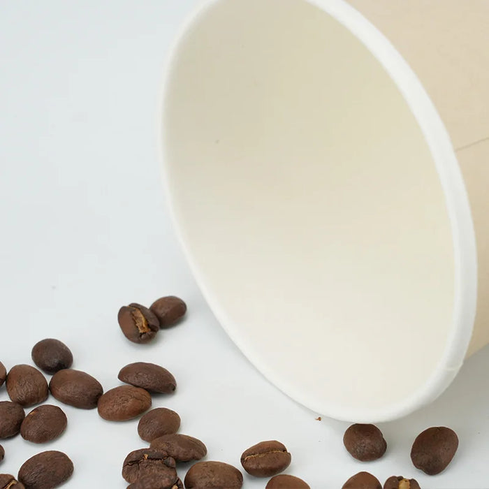 25 Piece Bamboo Double Wall Paper Cups For Hot / Cold Drinks Natural & Eco Friendly