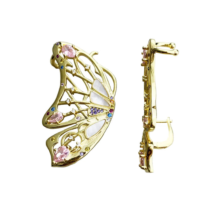 925 Sterling Silver Boho Butterfly Ear Cuff Earrings For Women