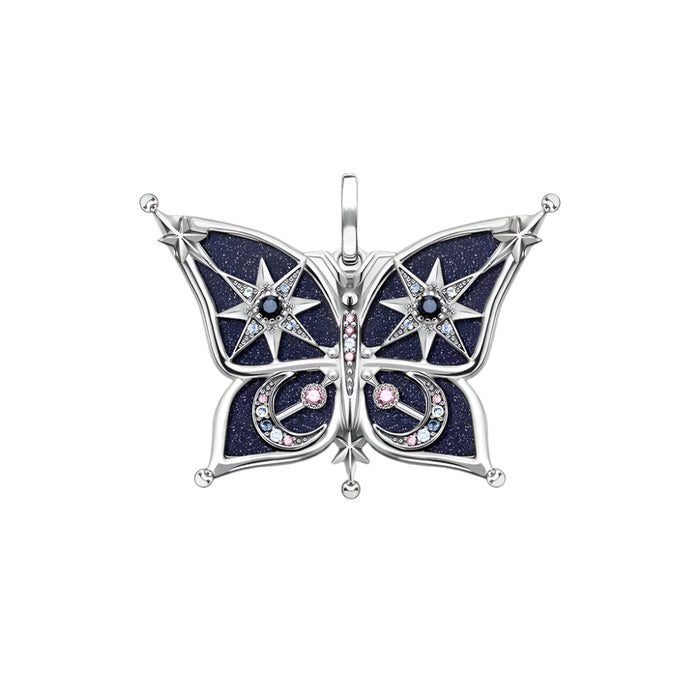 925 Sterling Silver Blue Butterfly Pendant Boho Jewelry For Women