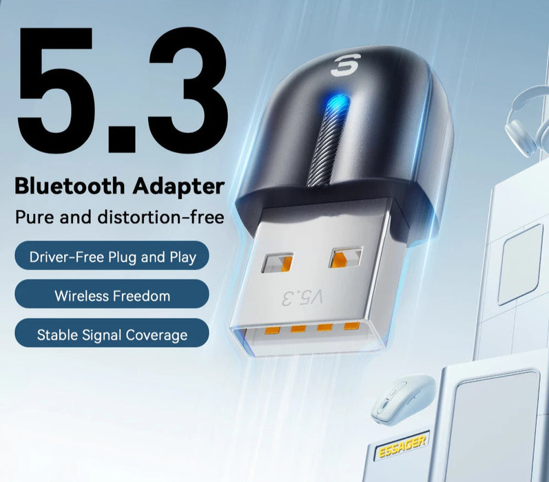 Usb Bluetooth Adapter Dongle Bluetooth 5.3 For Pc Laptop Speaker Audio Receiver Wireless Mouse Keyboard Usb Transmitter