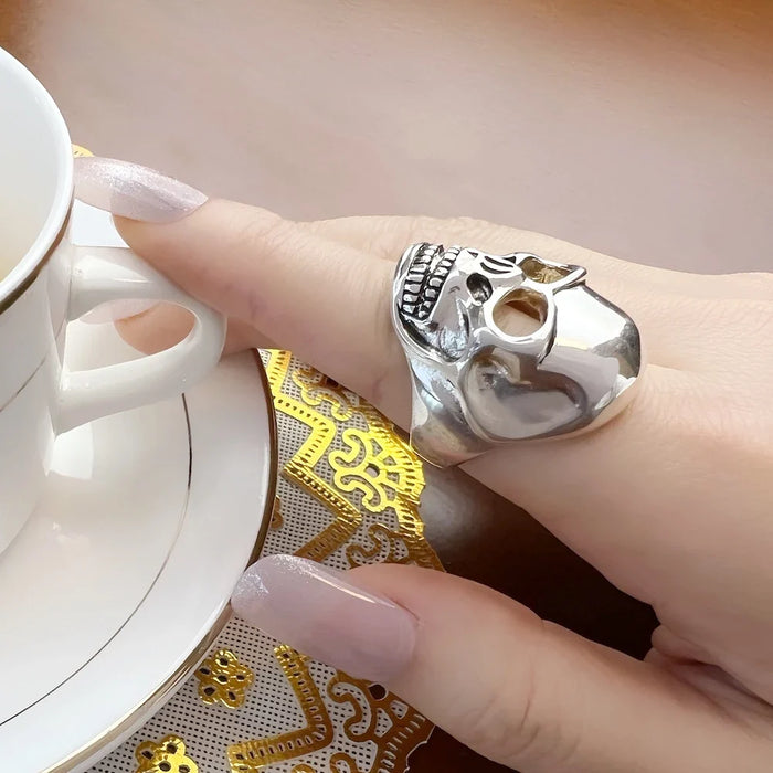 925 Sterling Silver Rebel Street Fashion Skull Ring Unisex Punk Europe