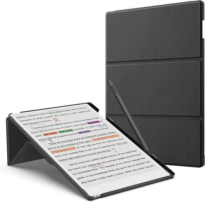 For Remarkable Paper Pro 2024 11.8 Inch Premium Leather Trifold Stand Case With Pen Holder