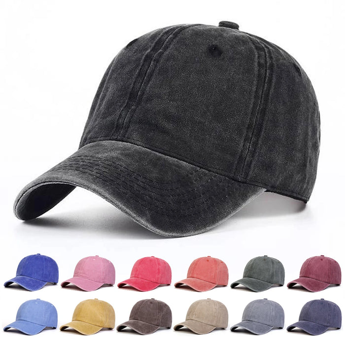 Adjustable Light Wash Baseball Cap For Outdoor Sun Protection