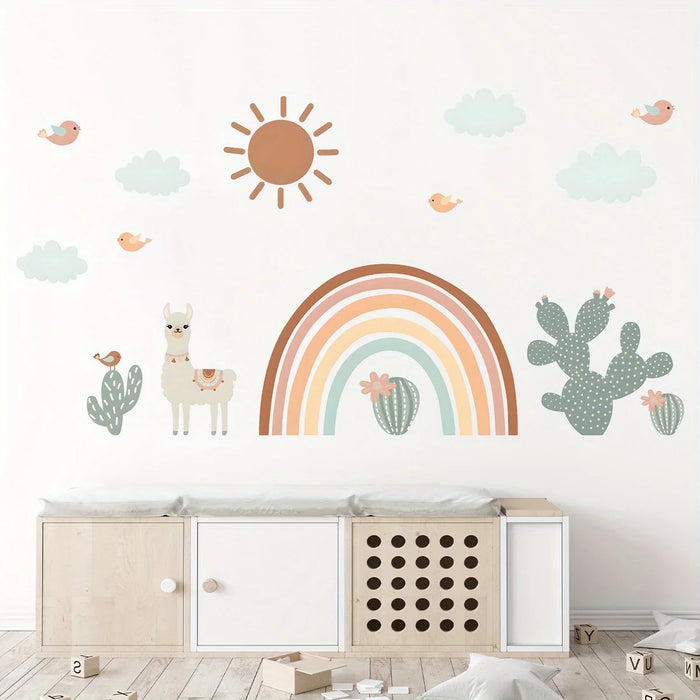 Colourful Cartoon Sheep Wall Stickers For Nursery Decor