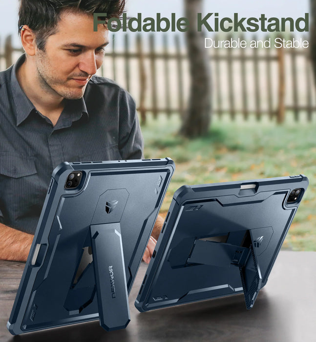 For Ipad Pro 12.9 Case Heavy Duty Shockproof Full Body Protective Case With Pen Holder & Built In Screen Protector