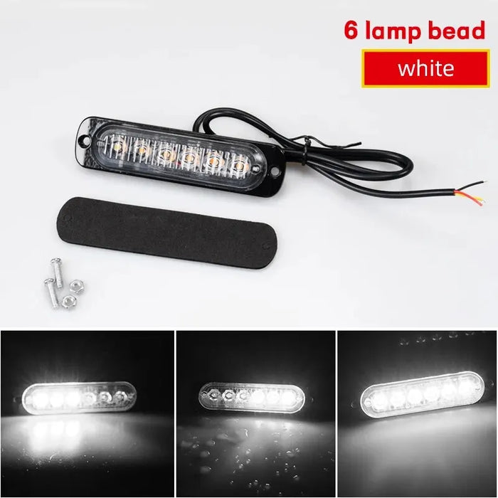6Smd Led Strobe Warning Light For Trucks Amber 12V / 24V