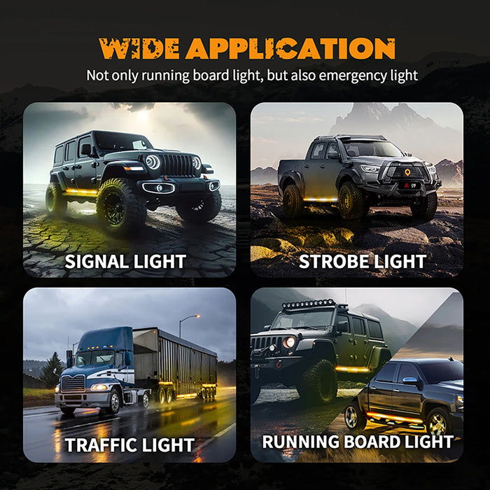 2Pcs Led Strobe Light Bar For Trucks Suv Remote Control Flashing Warning Lamp Strip